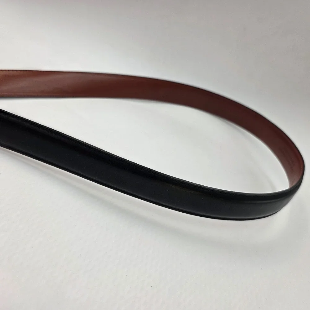 Mens Genuine Leather Belt Black Solid Brass‎ Buckle Size 46 115 USA Made